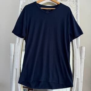 Unbound Merino Wool T Shirt Mens Large Navy Short Sleeve V Neck Baselayer